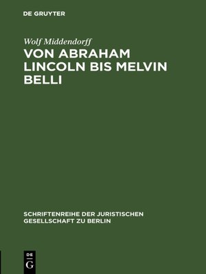 cover image of Von Abraham Lincoln bis Melvin Belli